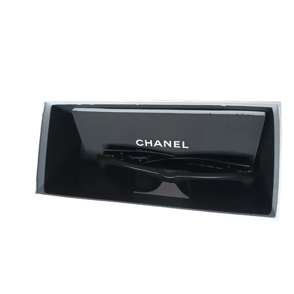 Chanel Sunglasses 02462 90405 Black CC Logo Italy w Box Authentic Designer